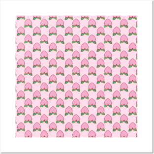 Heart Peach Pink Pattern Posters and Art